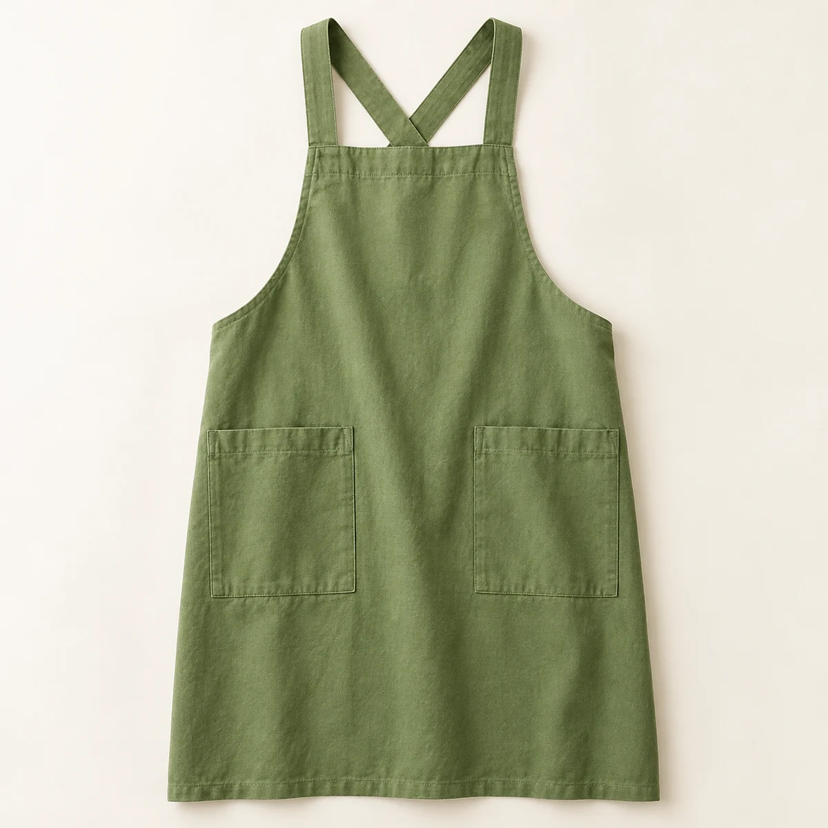 Crossback Cotton Apron in Matcha green